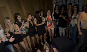 18 year old female Chloe Dash undressing on yoga mat on lawn